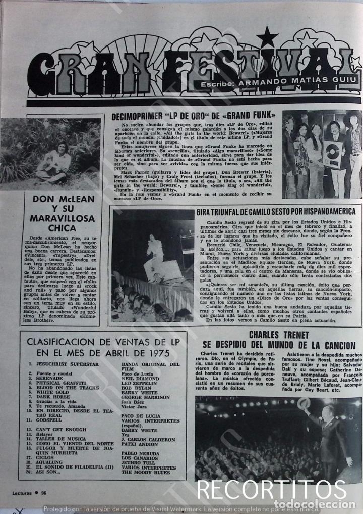 Coleccionismo de Revistas y Peri&oacute;dicos: CAMILO SESTO CHARLES TRENET DON MCLEAN GRAND FUNK