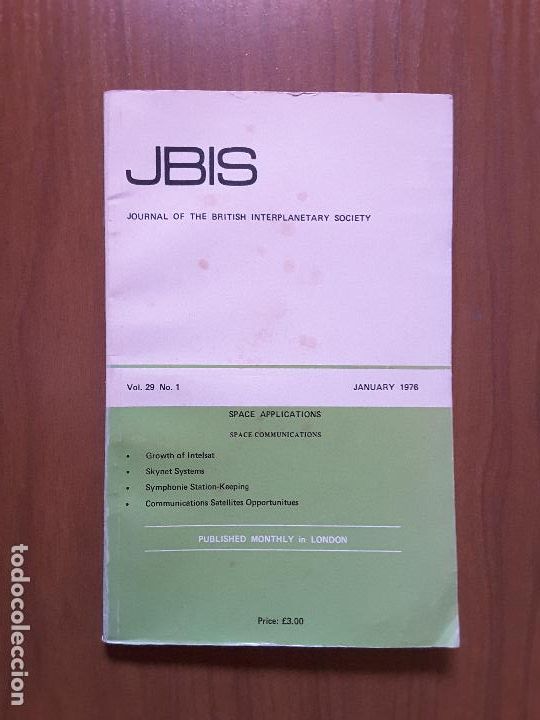 Coleccionismo de revistas y peri&oacute;dicos: Journal of the British Interplanetary Society Vol. 29, No. 1 - Space Applications