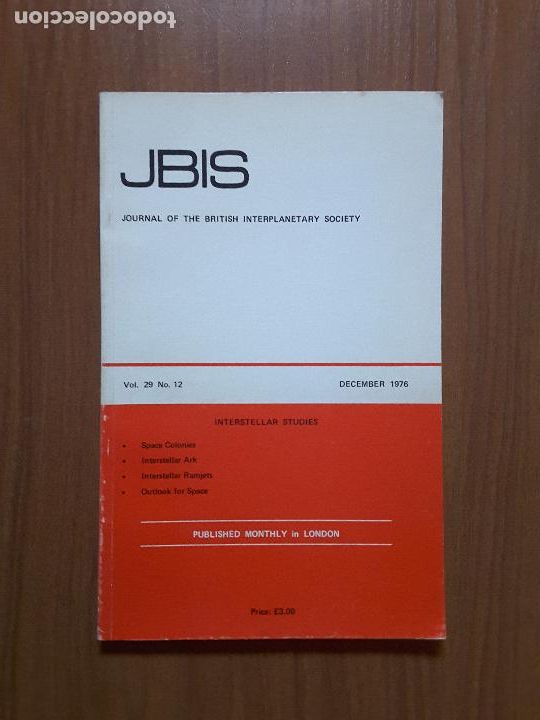 Coleccionismo de revistas y peri&oacute;dicos: Journal of the British Interplanetary Society Vol. 29, No. 12 - Interstellar Studies