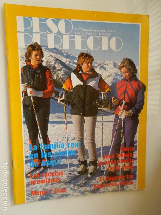 Coleccionismo de Revistas y Peri&oacute;dicos: PESO PERFECTO REVISTA N&ordm; 7- 1985 . LA FAMILIA REAL EN LAS PISTAS DE ESQUI
