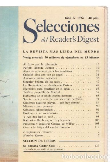 Collezionismo di Riviste e Giornali: Selecciones del Reader s Digest julio 1974: Periplo allende Jupiter- Aries de espe-