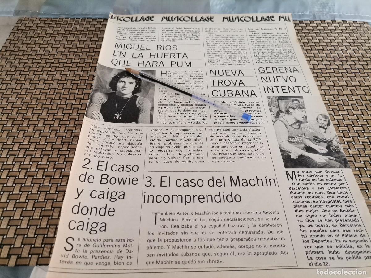 Coleccionismo de Revistas y Peri&oacute;dicos: MIGUEL R&Iacute;OS, GRUPO GERENA RECORTE REVISTA 1976