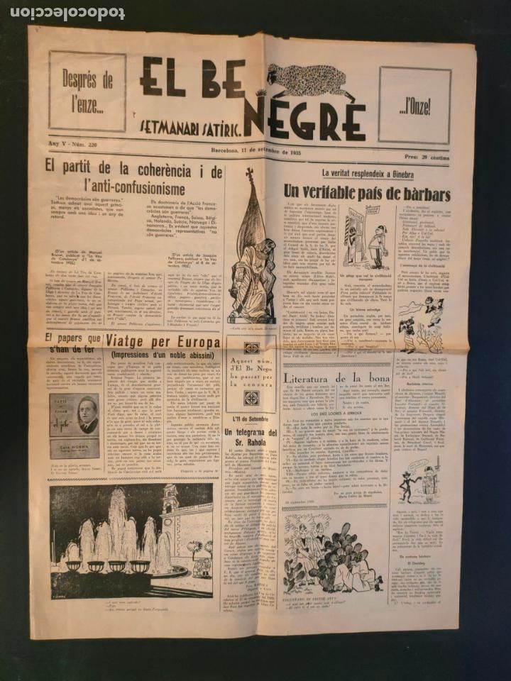 Collection Magazines and Newspapers: EL BE NEGRE-NUM 220-11 SETEMBRE 1935-SETMANARI SATIRIC-VER FOTOS-(K-10.272)