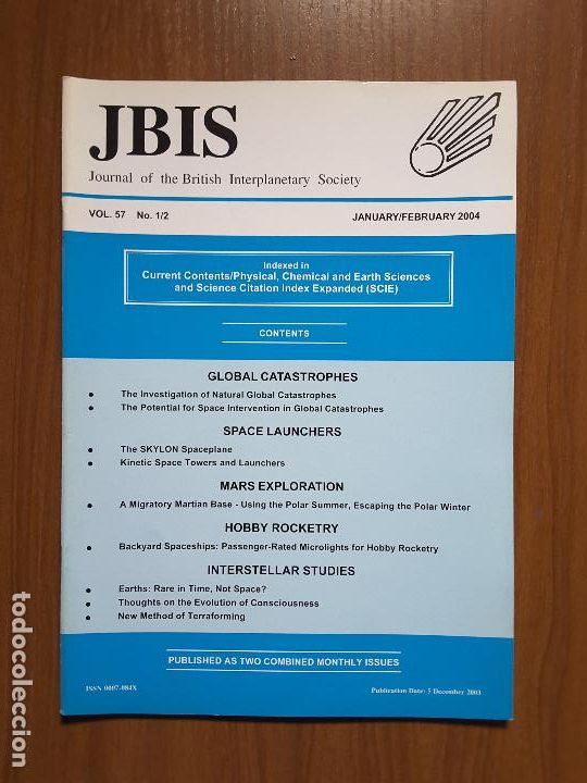 Collezionismo di Riviste e Giornali: Journal of the British Interplanetary Society Vol. 57, No. 1/2