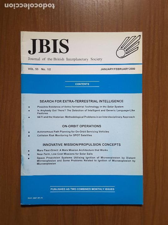 Collezionismo di Riviste e Giornali: Journal of the British Interplanetary Society Vol. 53, No. 1/2