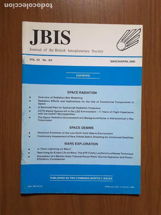 Collezionismo di Riviste e Giornali: Journal of the British Interplanetary Society Vol. 53, No. 3/4