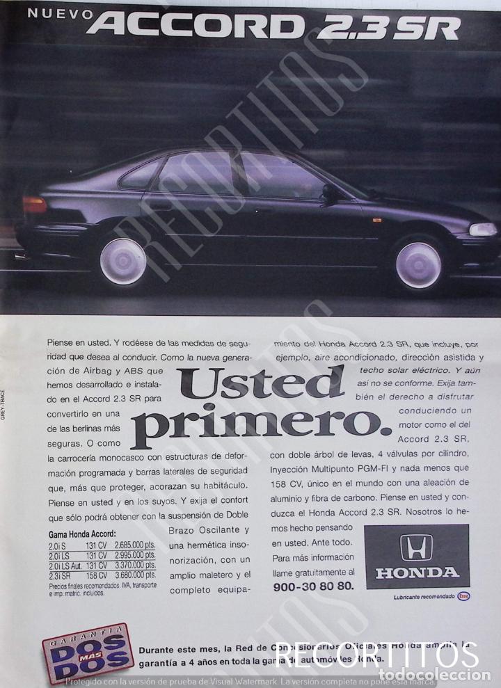 Coleccionismo de Revistas y Peri&oacute;dicos: honda ACCORD 2.3 SR anuncio publicidad