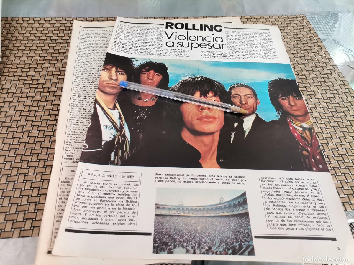 Coleccionismo de Revistas y Peri&oacute;dicos: GRUPO ROLLING STONES RECORTE REVISTA 3 PAGINAS 1976