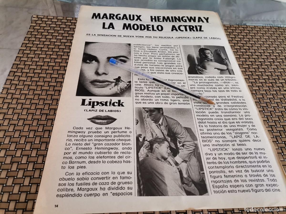 Coleccionismo de Revistas y Peri&oacute;dicos: MARGAUX HEMINGWAY REVERSO FOFO PAYASOS DE LA TELE RECORTE REVISTA 1976