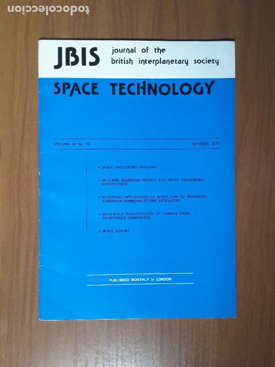 Collezionismo di Riviste e Giornali: Journal of the British Interplanetary Society Vol. 30, No. 10 - Space technology