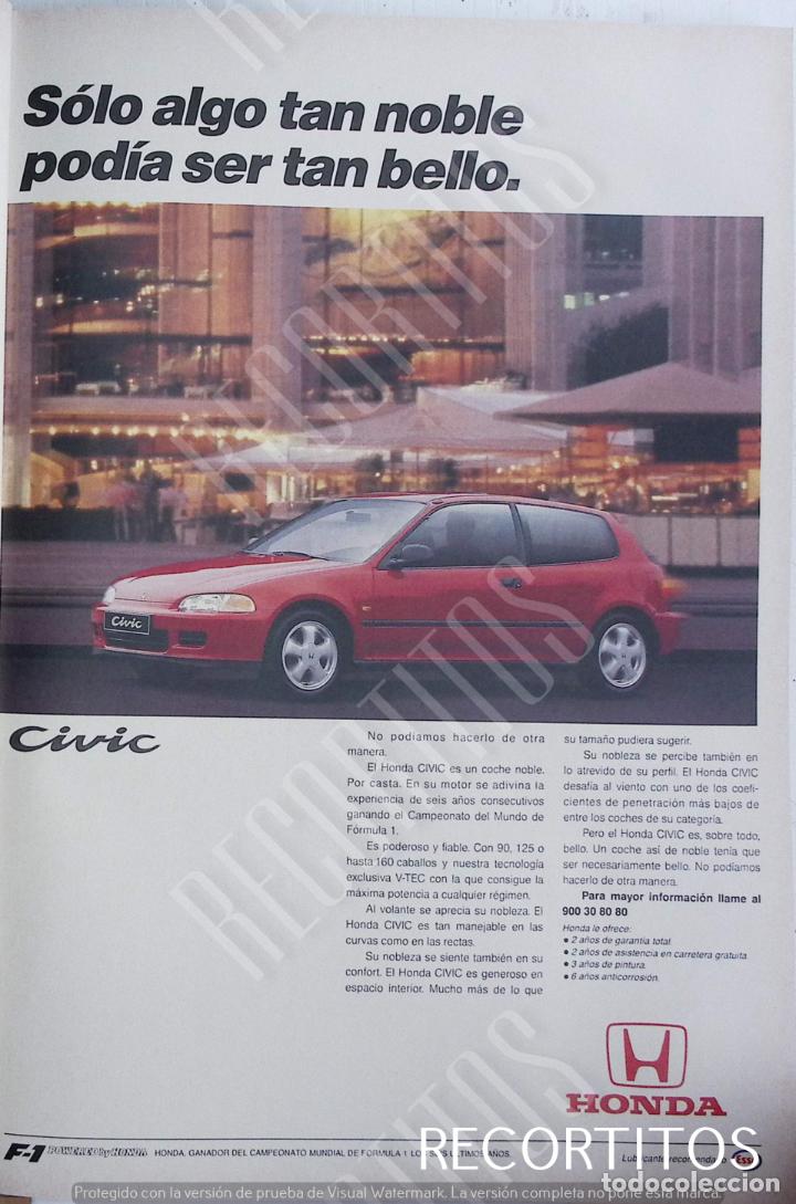 Coleccionismo de Revistas y Peri&oacute;dicos: honda CIVIC anuncio publicidad