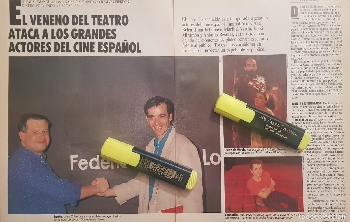Coleccionismo de Revistas y Peri&oacute;dicos: Reportaje Imanol Arias / Juan Echanove / Antonio Resines / Ana Bel&eacute;n 03.07.89