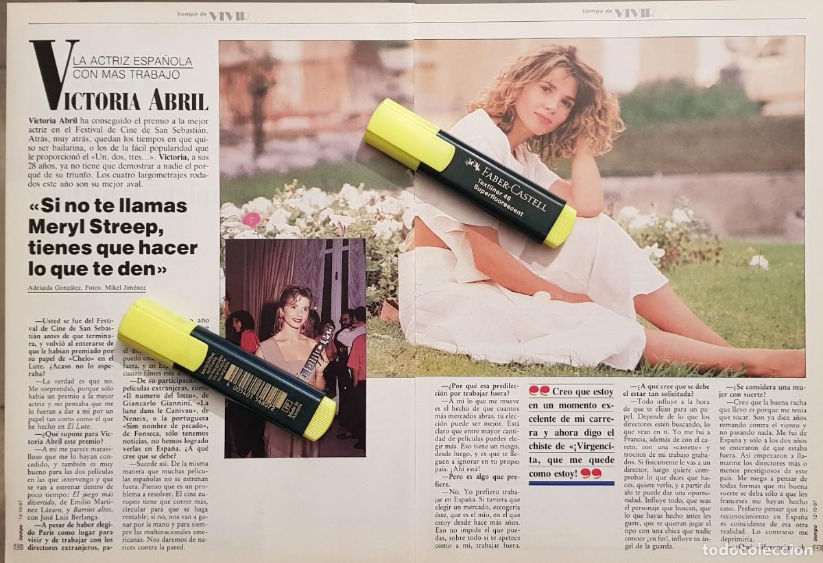 Coleccionismo de revistas y peri&oacute;dicos: Reportaje Victoria Abril 12.10.87