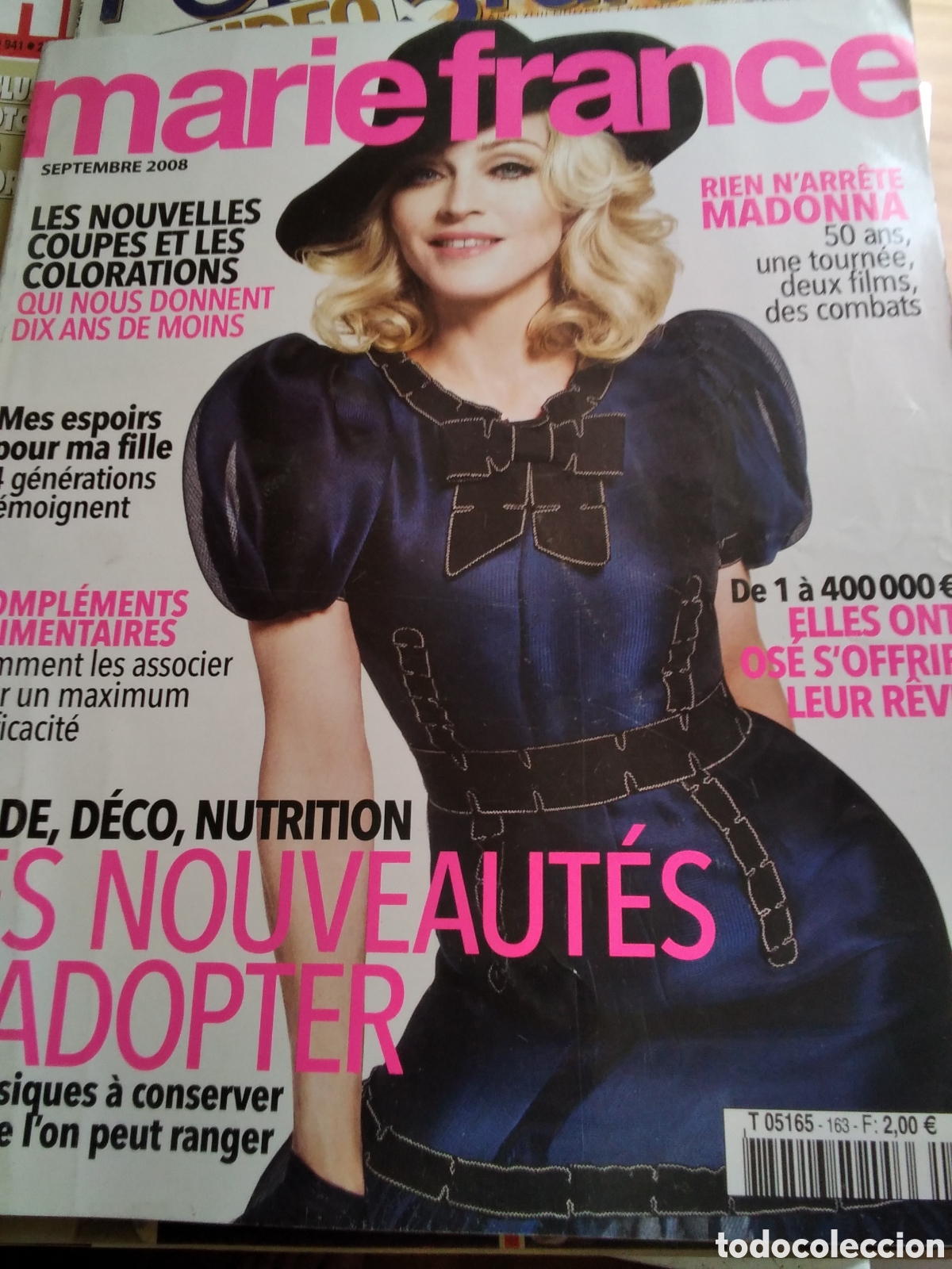Coleccionismo de Revistas y Peri&oacute;dicos: Marie France revista de moda francesa 2008 septiembre Madonna