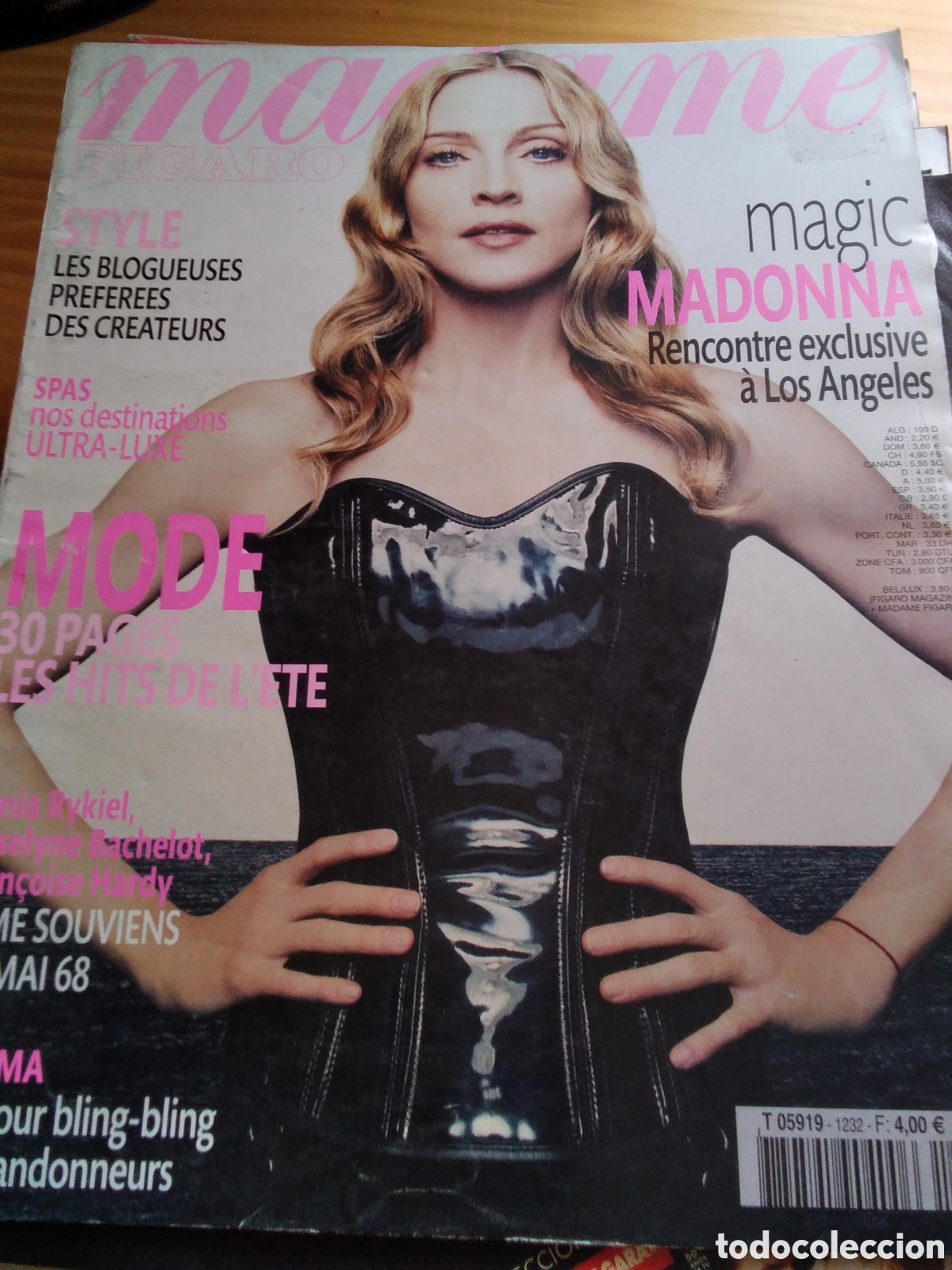 Coleccionismo de Revistas y Peri&oacute;dicos: Madame figaro revista de moda francesa a&ntilde;o 2008 abril Madonna