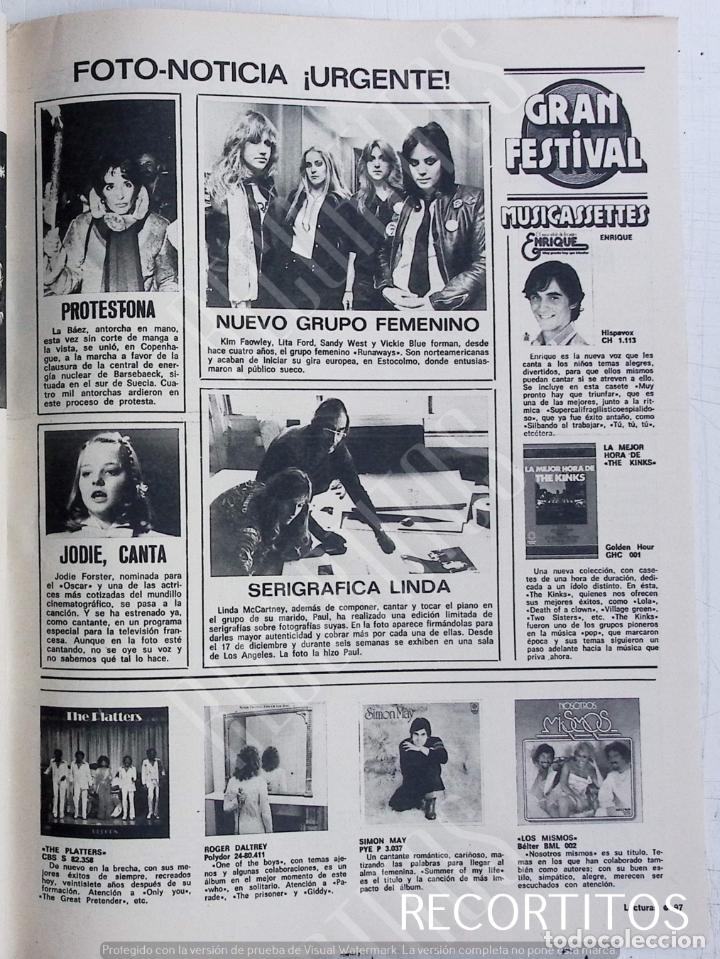Coleccionismo de revistas y peri&oacute;dicos: LINDA MCCARTNEY RUNAWAYS ENRIQUE Y ANA THE KINKS SIMON MAY LOS MISMOS JOAN BAEZ JODIE FOSTER