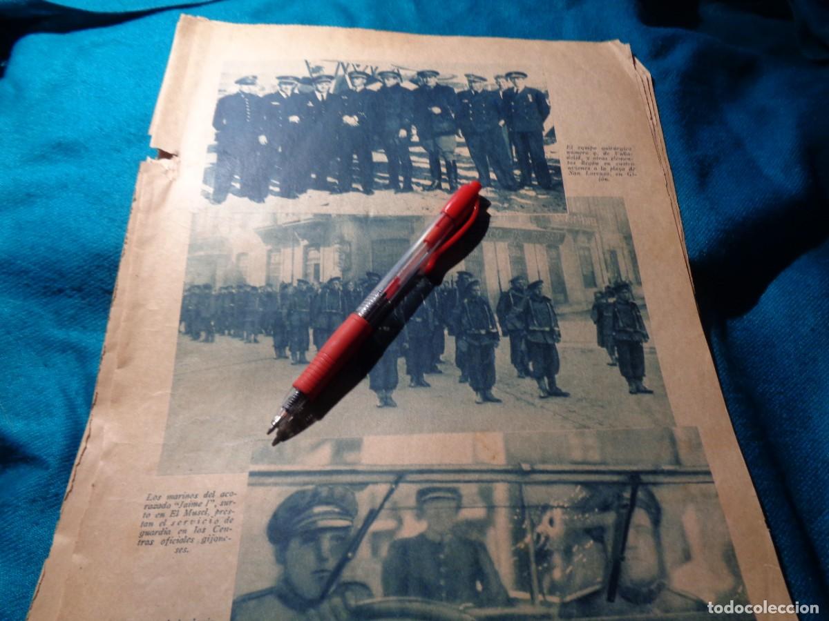 Coleccionismo de revistas y peri&oacute;dicos: RECORTE : MARINOS DEL ACORAZADO JAIME I. ABC, OCTBRE 1934