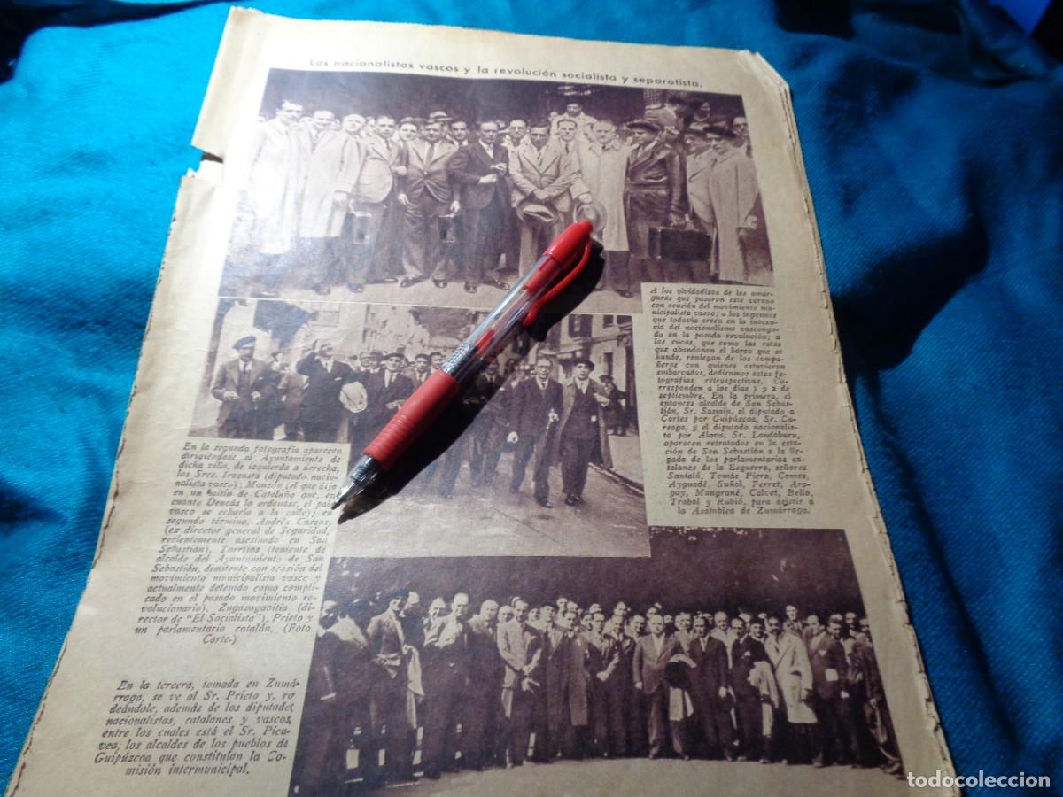 Coleccionismo de revistas y peri&oacute;dicos: RECORTE : LOS NACIONALISTAS VASCOS Y LA REVOLUCION SOCIALISTA. ABC, OCTBRE 1934