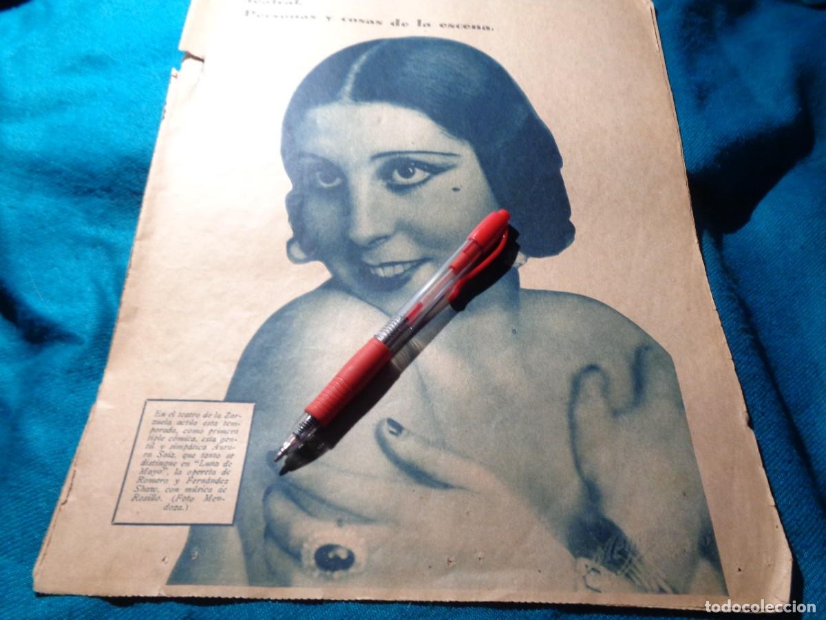 Coleccionismo de revistas y peri&oacute;dicos: RECORTE : PRIMERA TIPLE, AURORA SAIZ. ABC, OCTBRE 1934