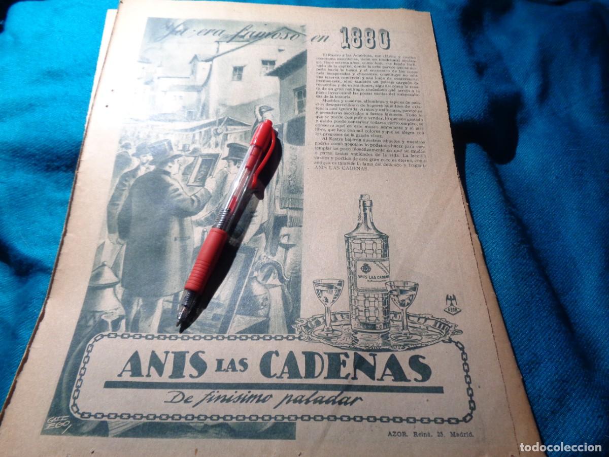 Coleccionismo de revistas y peri&oacute;dicos: RECORTE : PUBLICIDAD : ANIS LAS CADENAS. ABC, DICBRE 1949