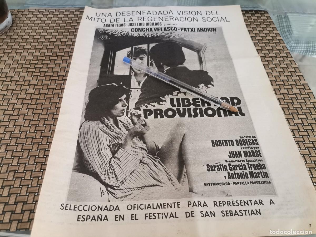 Coleccionismo de revistas y peri&oacute;dicos: CARTELERA CINE LIBERTAD PROVISIONAL CONCHA VELASCO, PATXI ANDION RECORTE REVISTA 1976