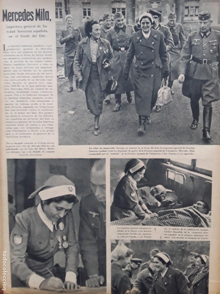 Collezionismo di Riviste e Giornali: MERCEDES MILA INSPECTORA GENERAL DE SANIDAD FEMENINA ESPA&Ntilde;OLA EN EL FRENTE DEL ESTE A&Ntilde;O 1943