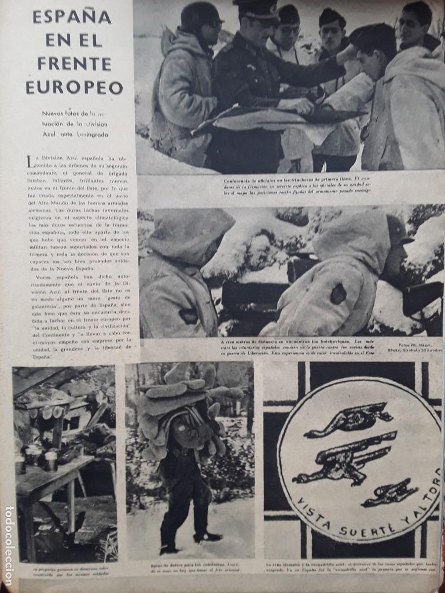 Collezionismo di Riviste e Giornali: LA DIVISON AZUL EN LENINGRADO GENERAL BRIGADA ESTEBAN INFANTES CRUZ DE HIERRO FUHRER A&Ntilde;O 1943