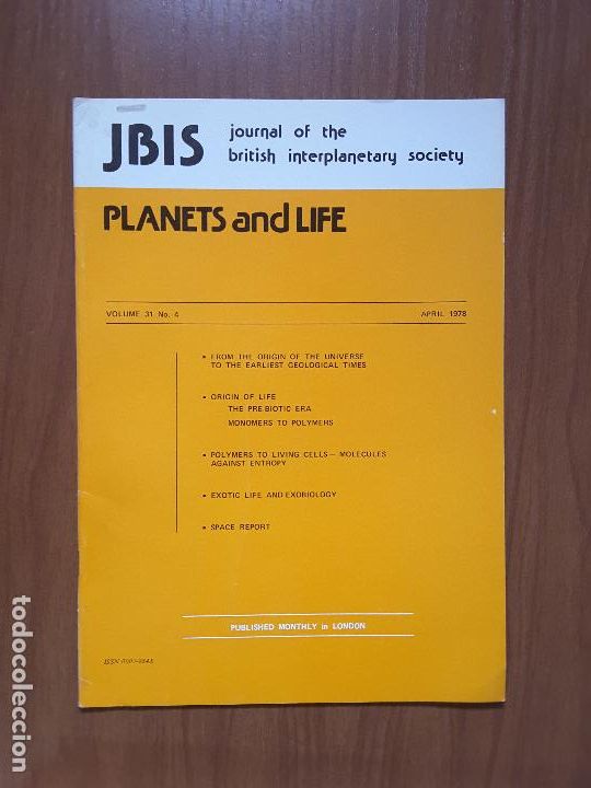 Collezionismo di Riviste e Giornali: Journal of the British Interplanetary Society Vol. 31, No. 4 - Planets and Life