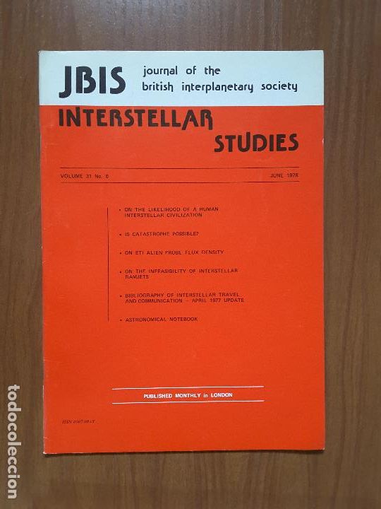 Collezionismo di Riviste e Giornali: Journal of the British Interplanetary Society Vol. 31, No. 6 - Interstellar Studies