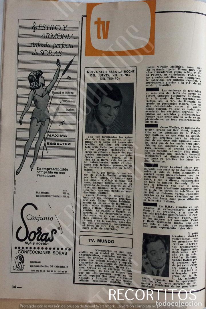 Coleccionismo de revistas y peri&oacute;dicos: soras lenceria anuncio publicidad JAMES DARREN EL TUNEL DEL TIEMPO