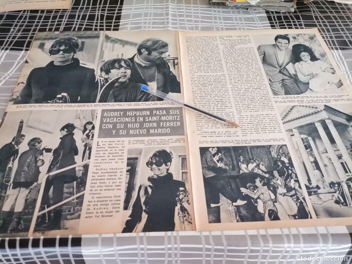 Coleccionismo de Revistas y Peri&oacute;dicos: AUDREY HEPBURN 2 PAG. REVERSO CORS&Eacute; LENCER&Iacute;A BIKY RECORTE REVISTA 1969