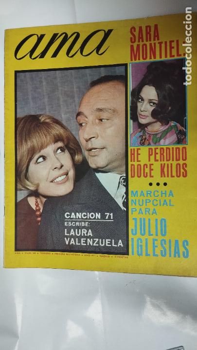 Coleccionismo de Revistas y Peri&oacute;dicos: REVISTA AMA ferbrero 1971 num. 268 LAURA VALENZUELA / SARA MONTIEL / JULIO IGLESIAS