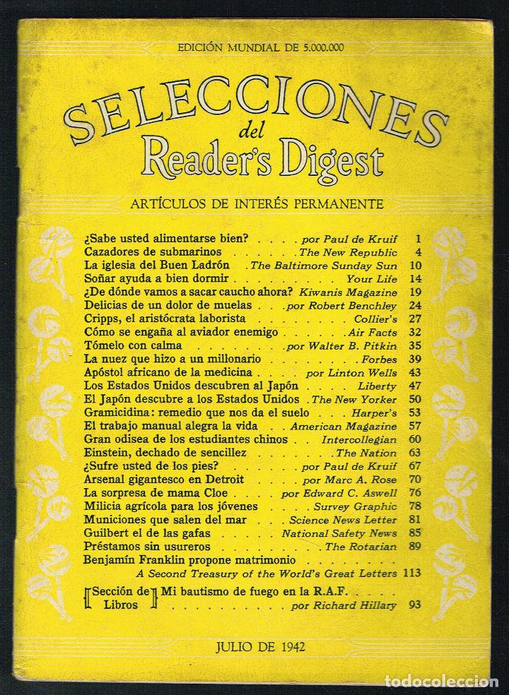 Coleccionismo de Revistas y Peri&oacute;dicos: SELECCIONES DEL READER'S DIGEST - JULIO 1942