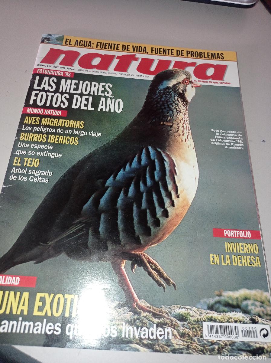Collectionnisme de Revues et Journaux: NATURA N&ordm; 190. LAS MEJORES FOTOS DEL A&Ntilde;O. EL TEJO. AVES MIGRATORIAS. FAUNA EXOTICA. REF. UR CAJA 1