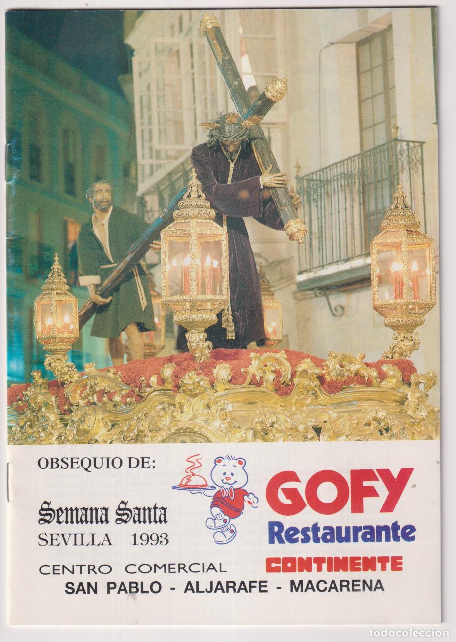 Coleccionismo de Revistas y Peri&oacute;dicos: Programa. Semana Santa Sevilla 1993. Descripci&oacute;n horarios de Cofrad&iacute;as, con mapa. Publicidad Gofi