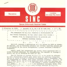 Coleccionismo de Revistas y Periódicos: 4435.-CATALANISME-PREMSA CATALANA A L`EXILI-SINC Nº N61 OCTUBRE 1967-CONCELL NACIONAL CATALA