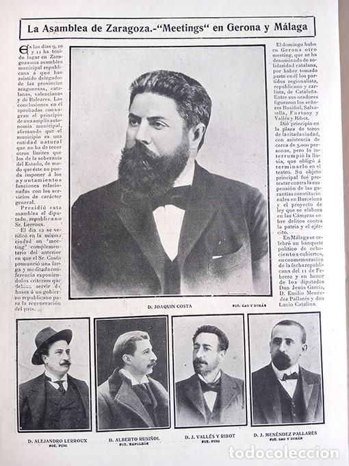 Collezionismo di Riviste e Giornali: Joaqu&iacute;n Costa en Zaragoza. De Pau a Guadix en globo_Fern&aacute;ndez Duro. Rosario Pino. Nuevo Mundo 632