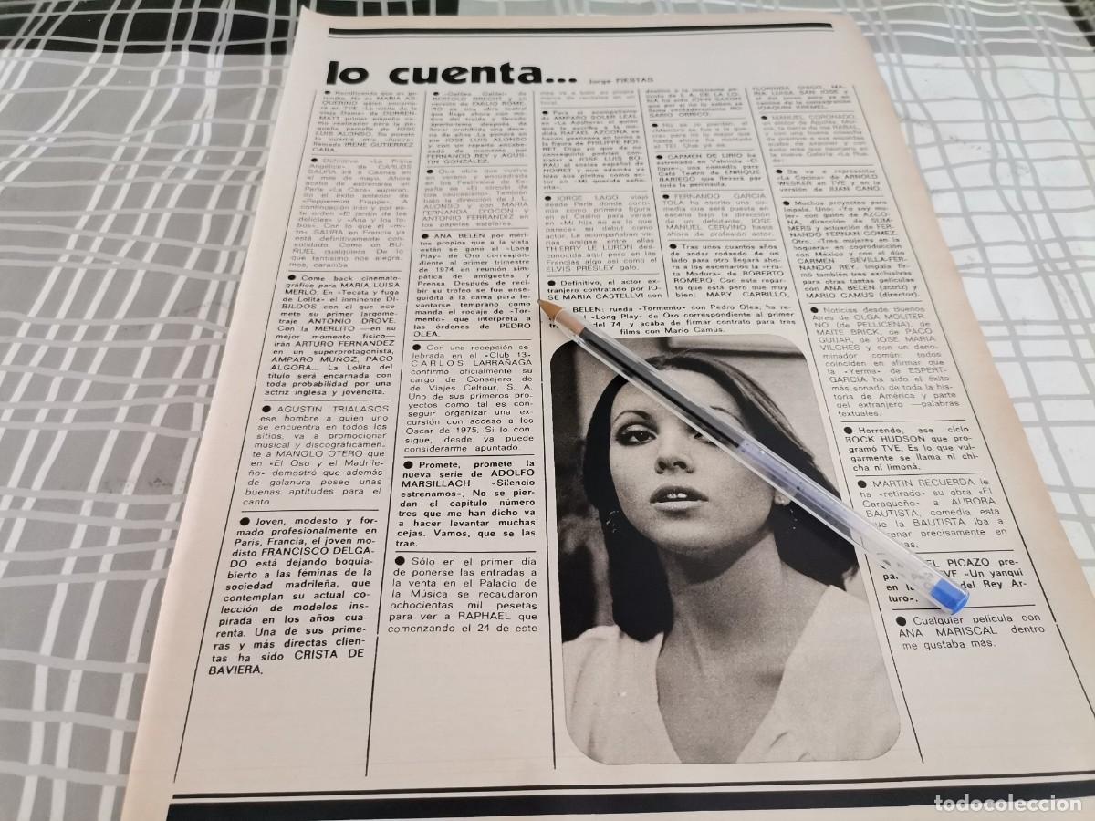 Coleccionismo de Revistas y Peri&oacute;dicos: ANA BEL&Eacute;N RECORTE REVISTA 1974