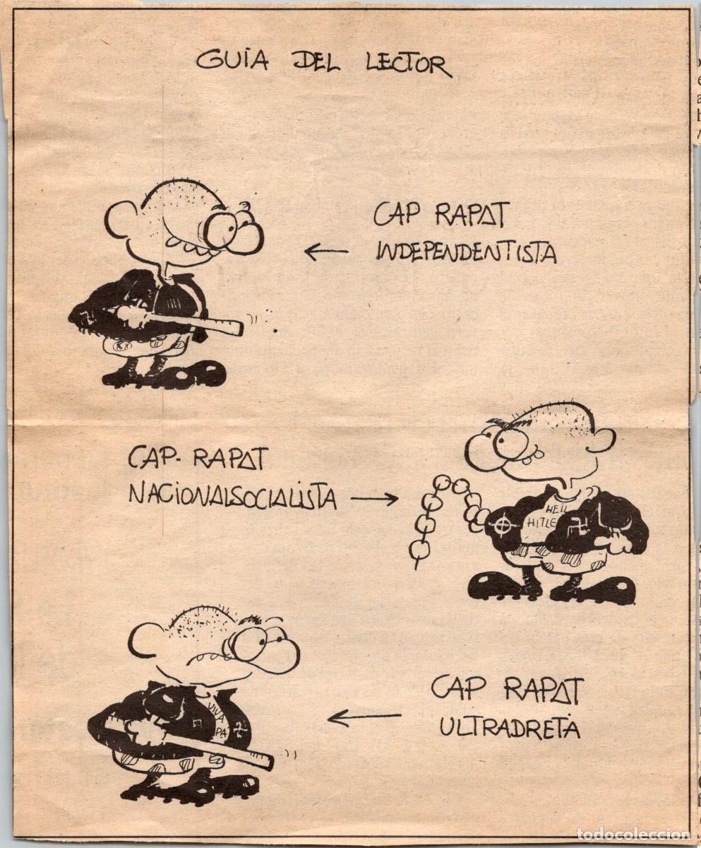 Collezionismo di Riviste e Giornali: Gu&iacute;a del Lector - Cap Rapat - Diari Avui? - Dibuja Fer? - 1991 - Recorte de peri&oacute;dico - 164x137mm