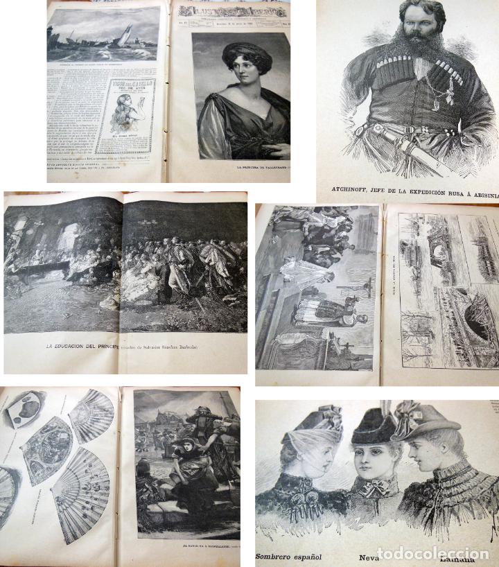 Coleccionismo de Revistas y Peri&oacute;dicos: LA ILUSTRACI&Oacute;N IB&Eacute;RICA. 16 Marzo 1889. Avenida del Sena. Atchinoff. Entrada al puerto de Leith. Made