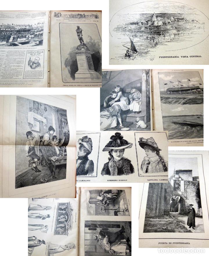Coleccionismo de Revistas y Peri&oacute;dicos: LA ILUSTRACI&Oacute;N IB&Eacute;RICA. 23 Marzo 1889. Fuenterrab&iacute;a. El submarino Peral. Mademoiselle Norma (continu