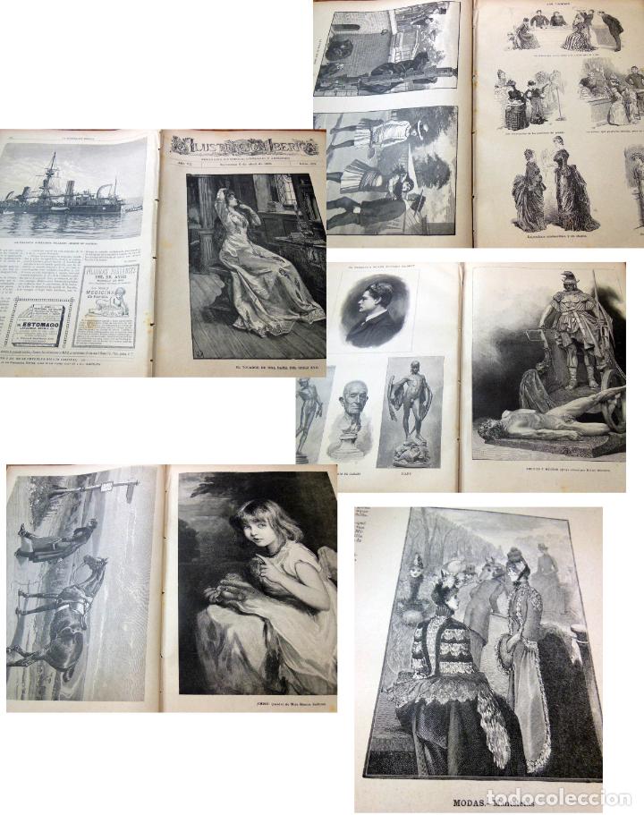 Coleccionismo de Revistas y Peri&oacute;dicos: LA ILUSTRACI&Oacute;N IB&Eacute;RICA. 6 abril 1889. La fragata acorazada italiana: Roger de Lauria. Mademoiselle N