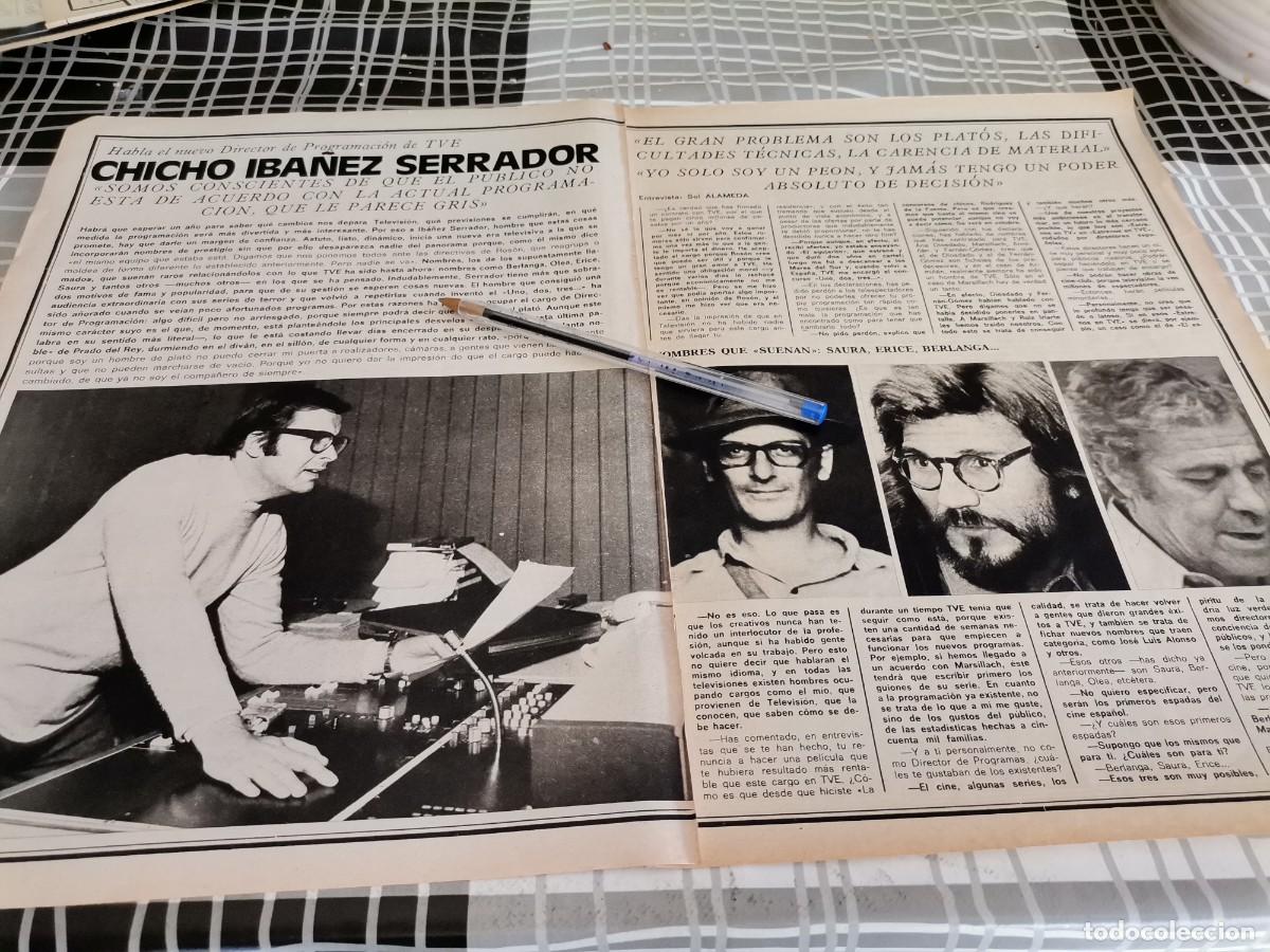 Coleccionismo de Revistas y Peri&oacute;dicos: CHICHO IB&Aacute;&Ntilde;EZ SERRADOR RECORTE REVISTA 3 PAGINAS 1974