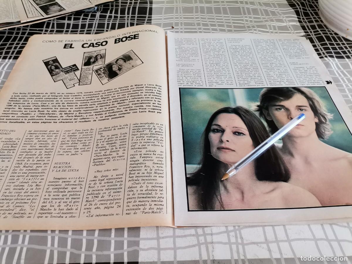 Coleccionismo de Revistas y Peri&oacute;dicos: LUC&Iacute;A BOS&Eacute; Y MIGUEL DOMINGUIN 4 PAG. REVERSO BLANCA ESTRADA P&Oacute;STER + 4 PAG. RECORTE REVISTA 1974