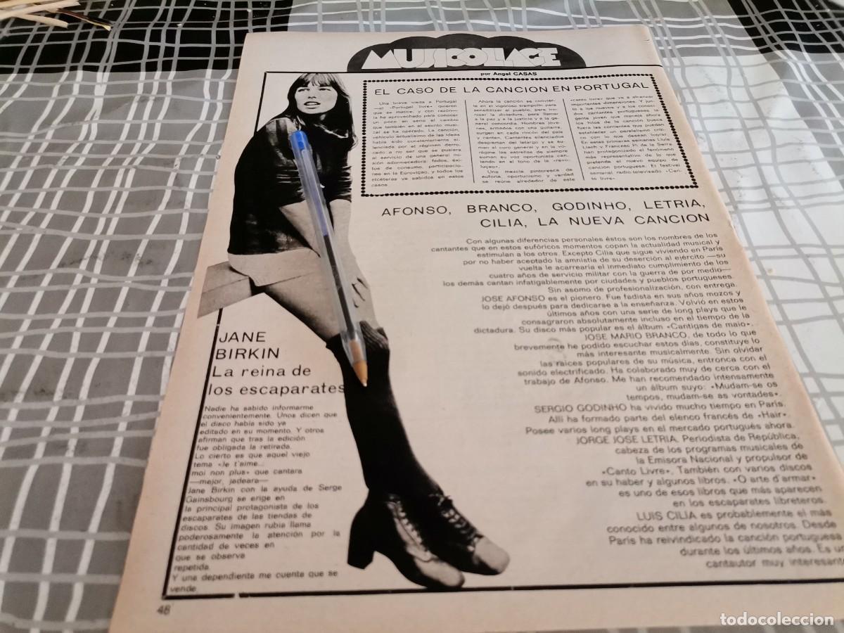 Collectionnisme de Revues et Journaux: JANE BIRKIN RECORTE REVISTA 1974