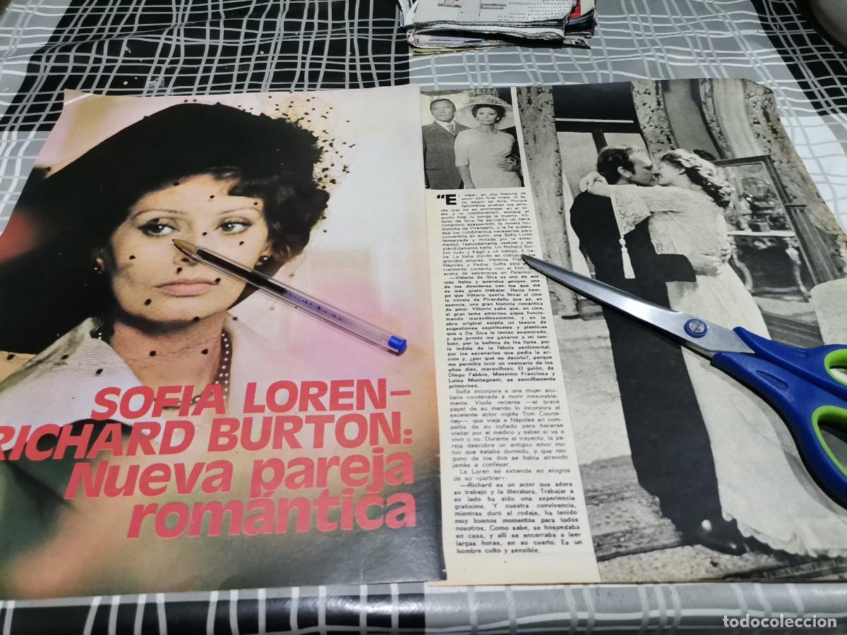 Coleccionismo de Revistas y Peri&oacute;dicos: SOF&Iacute;A LOREN Y RICHARD BURTON 2 PAGINAS RECORTE REVISTA 1974