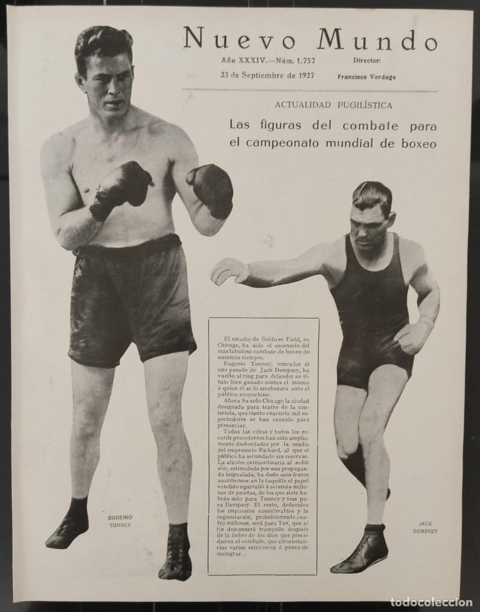 Coleccionismo de Revistas y Peri&oacute;dicos: Hojas revista blanco negro Nuevo Mundo, Eugenio Tunney, Jack Dempsey, Ram&oacute;n G&oacute;mez de la Serna