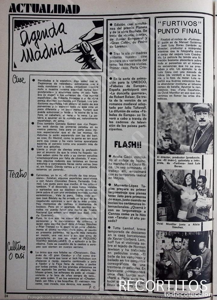 Coleccionismo de Revistas y Peri&oacute;dicos: jose luis borau furtivos ovidi montllor alicia sanchez