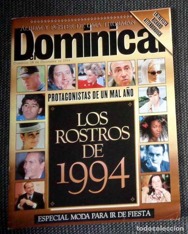 Coleccionismo de Revistas y Peri&oacute;dicos: REVISTA DOMINICAL Diciembre 1994.RESE&Ntilde;A CONCIERTO SOLIDARIO LOQUILLO SABINA ALBUM P&Oacute;STER UMA THURMAN