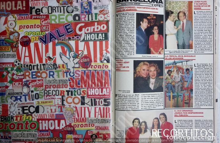 Collectionnisme de Revues et Journaux: MAYRA GOMEZ KEMP EL DUO DINAMICO LA TRINCA PLACIDO DOMINGO